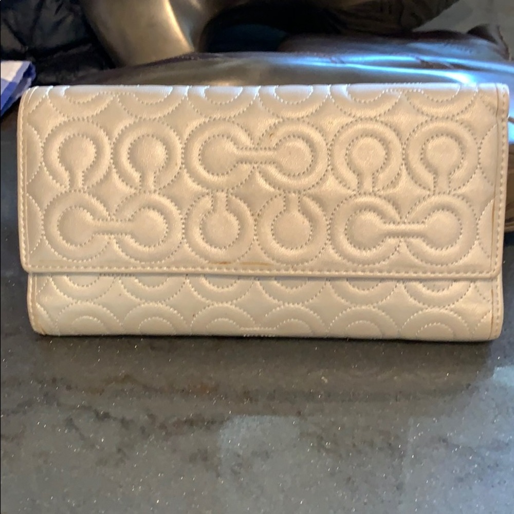 Coach signature wallet check book holder